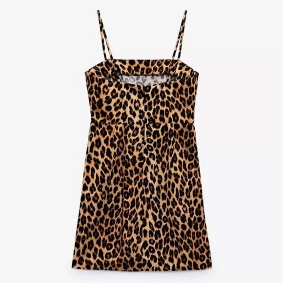 ZARA  animal  print mini dress size extra small - Picture 4 of 10